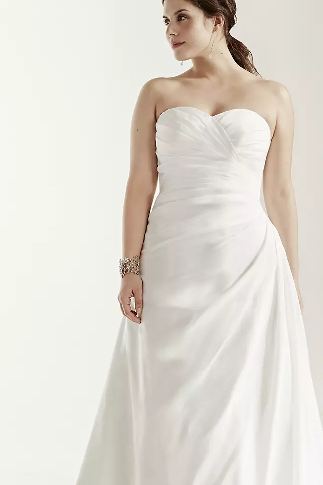 Taffeta A-Line Wedding Dress with Sweetheart Neck Image 5