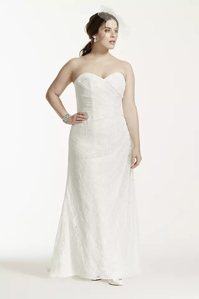 Sweetheart Strapless Lace Wedding Dress Image