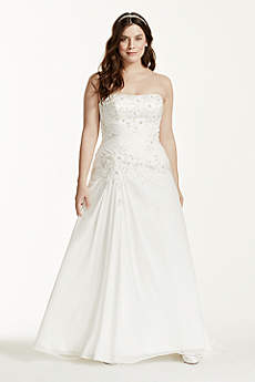 line dress bridal dresses satin chiffon david lace formal davidsbridal gowns gown sell ivory davids