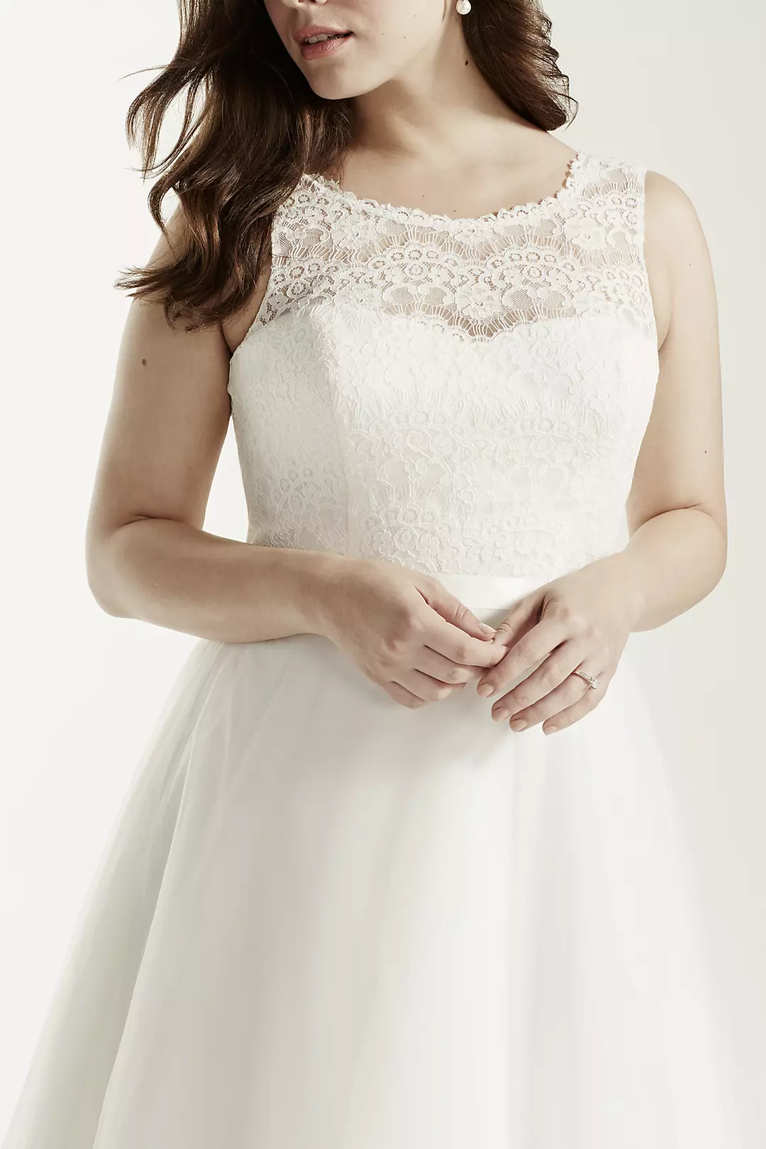 As-Is Illusion Lace A-Line Plus Size Wedding Dress Image 3