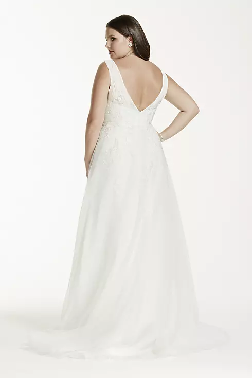 Tulle A-Line Wedding Dress with Floral Lace  Image 2