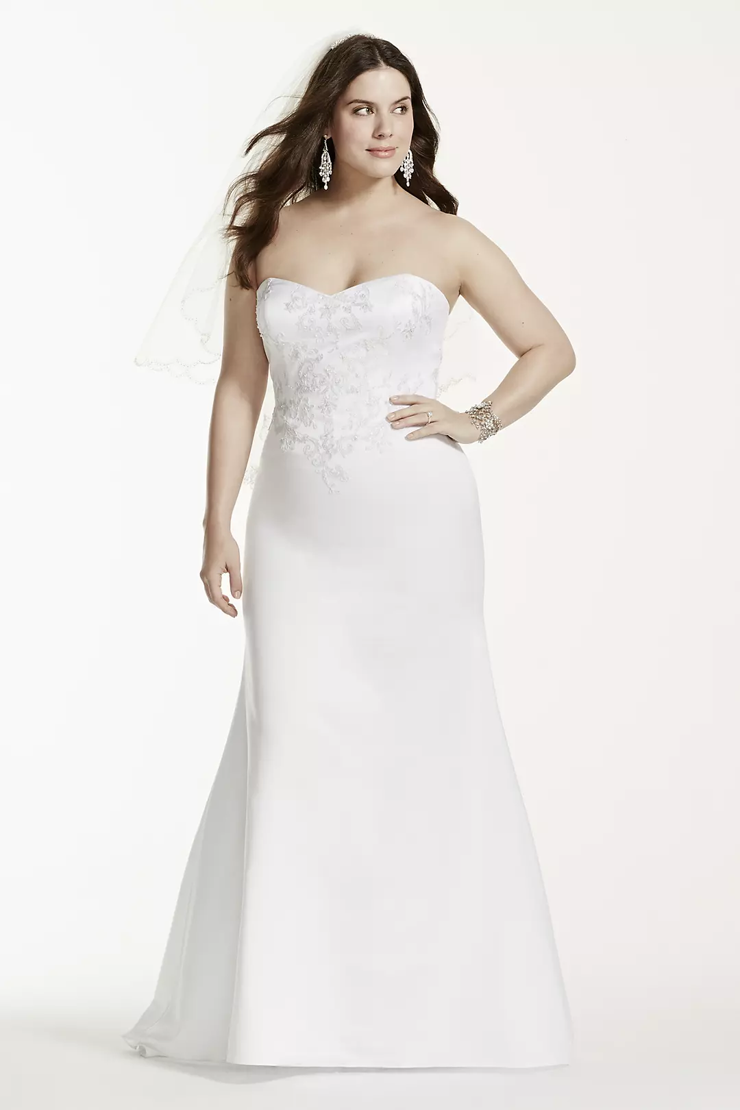 As-Is Lace Applique Plus Size Wedding Dress Image