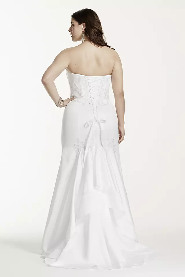 Lace Appliqued Satin Sweetheart Wedding Dress Image 2