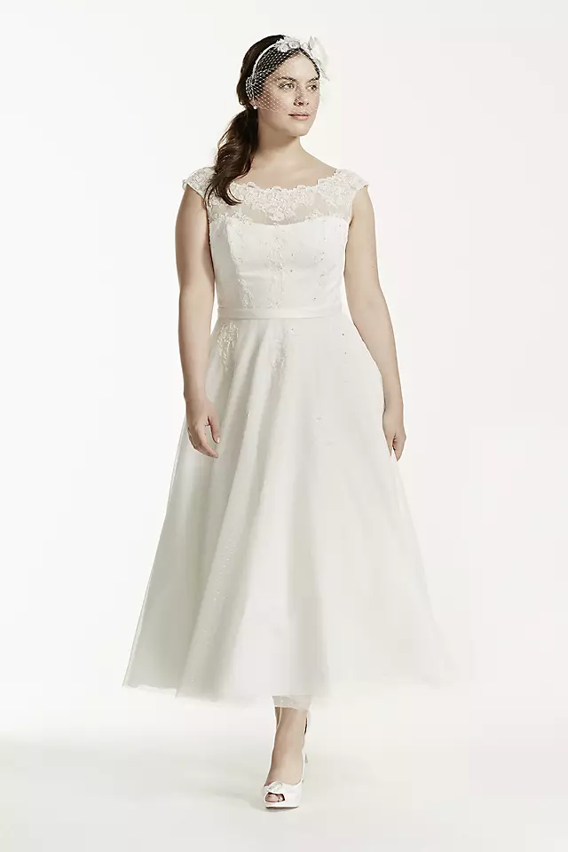 As-Is Tea Length  Plus Size Wedding Dress Image