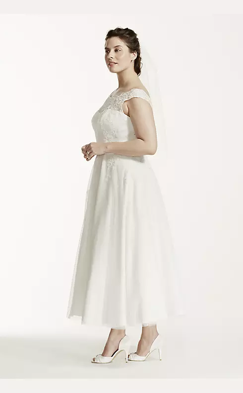 As-Is Tea Length  Plus Size Wedding Dress Image 3