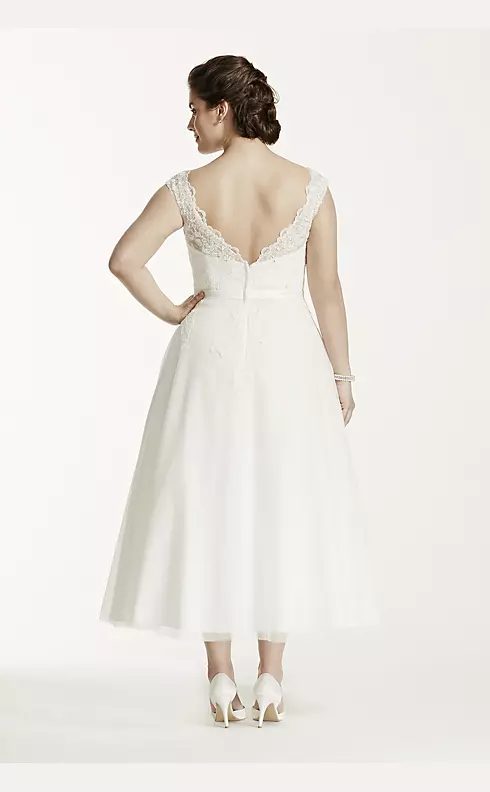 As-Is Tea Length  Plus Size Wedding Dress Image 2