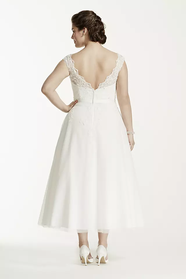 As-Is Tea Length  Plus Size Wedding Dress Image 2