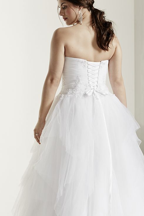 As-Is Jewel Tiered Tulle Plus Size Wedding Dress Image 4