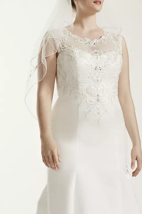 As-Is Jewel Cap Sleeve Plus Size Wedding Dress Image 4