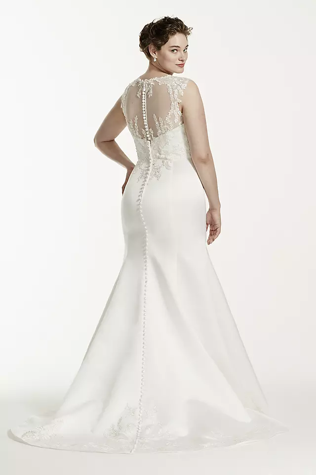 As-Is Jewel Cap Sleeve Plus Size Wedding Dress Image 2