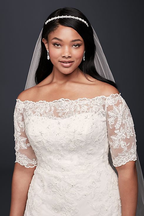 As-Is 3/4 Sleeve  Plus Size Wedding Dress Image 4
