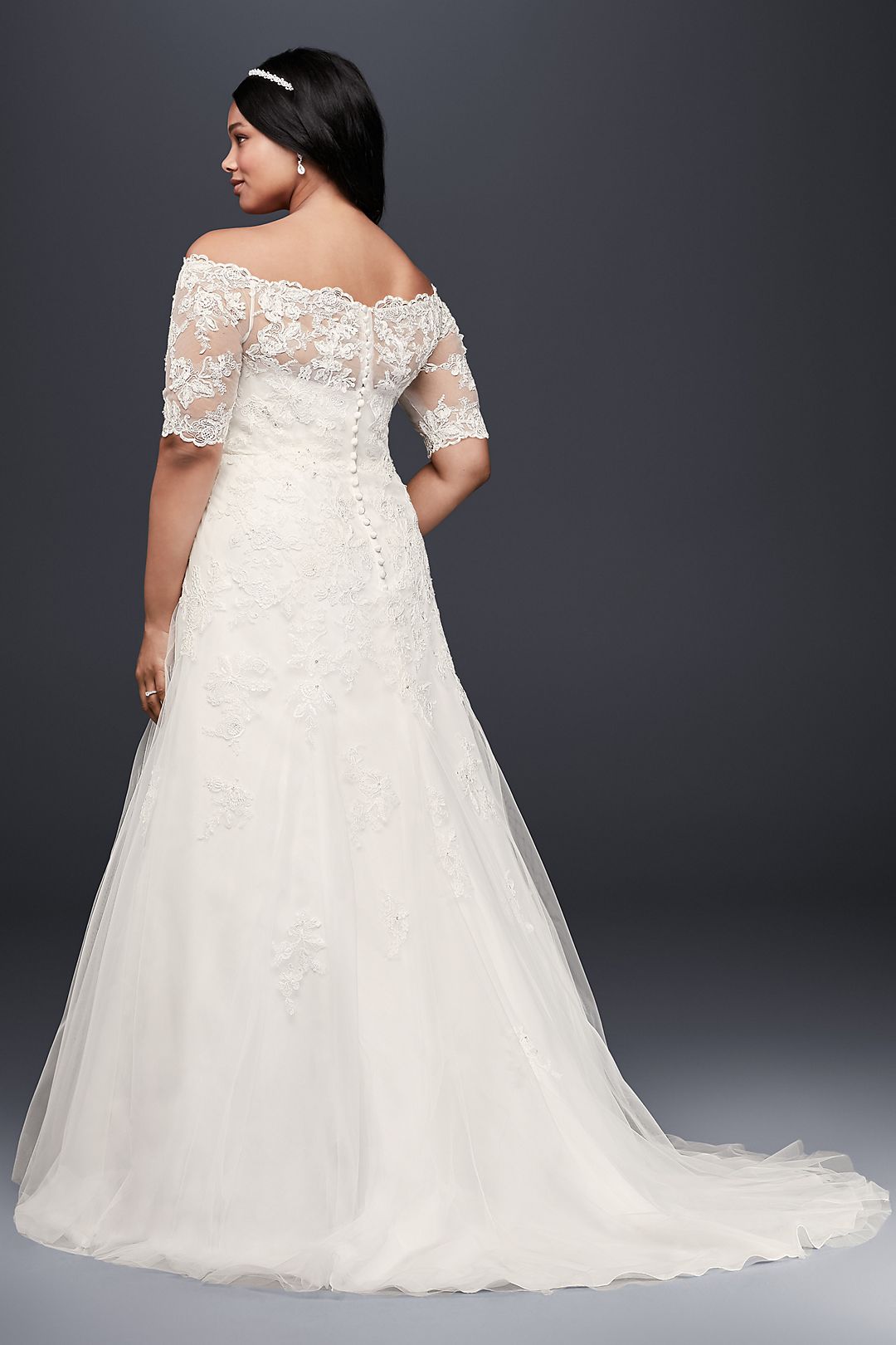 As-Is 3/4 Sleeve  Plus Size Wedding Dress Image 4