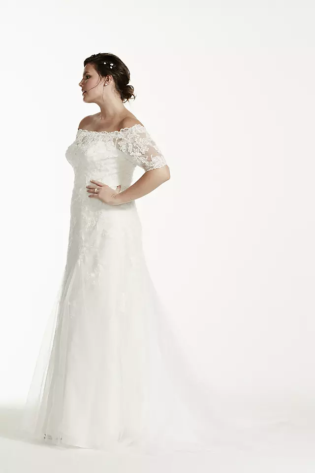 As-Is 3/4 Sleeve  Plus Size Wedding Dress Image 3