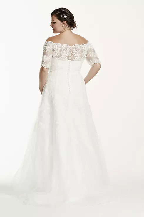 As-Is 3/4 Sleeve  Plus Size Wedding Dress Image 2