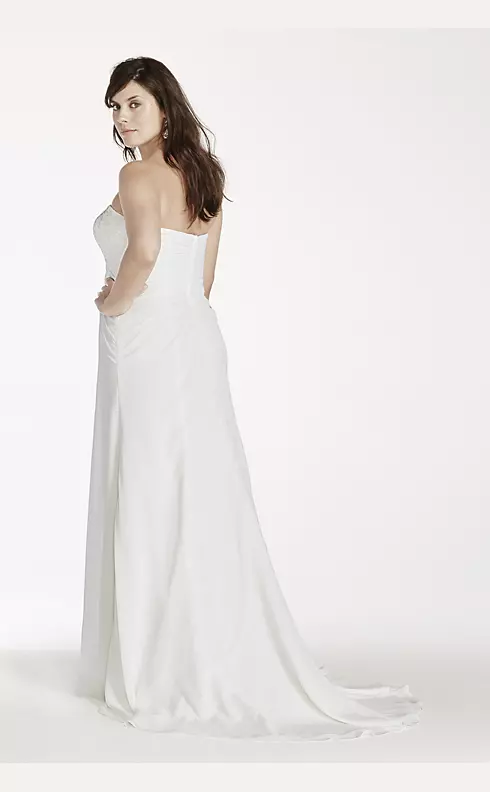 Strapless Lace Chiffon Sheath Wedding Dress Image 2