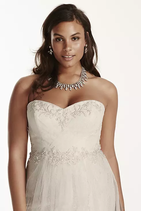As-Is  Tulle Over Lace Plus Size Wedding Dress Image 3