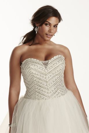 As-Is Jewel Crystal Plus Size Wedding Dress | David's Bridal