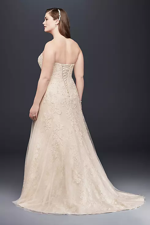 As-Is Lace A-Line Beaded Plus Size Wedding Dress Image 2
