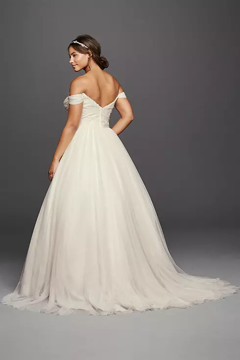 As-Is Satin Plus Size Wedding Dress with Beading Image 2