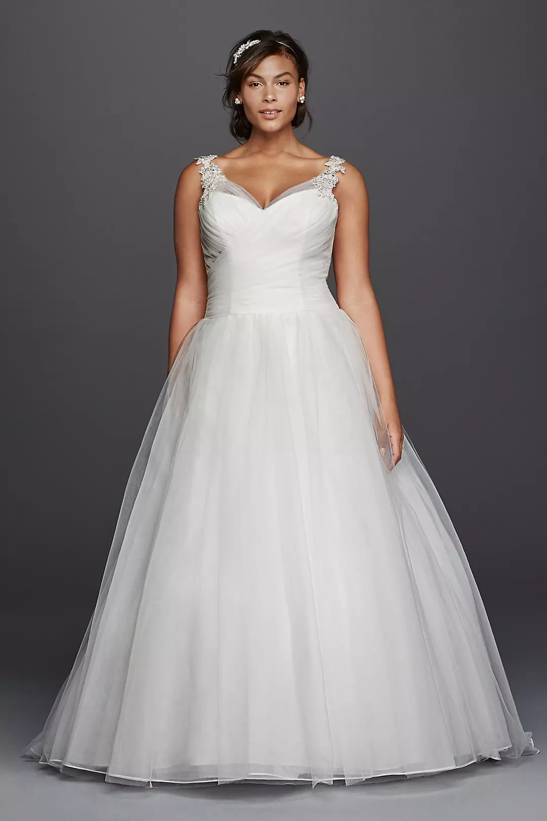 As-Is Plus Size Wedding Dress with Illusion Straps Image