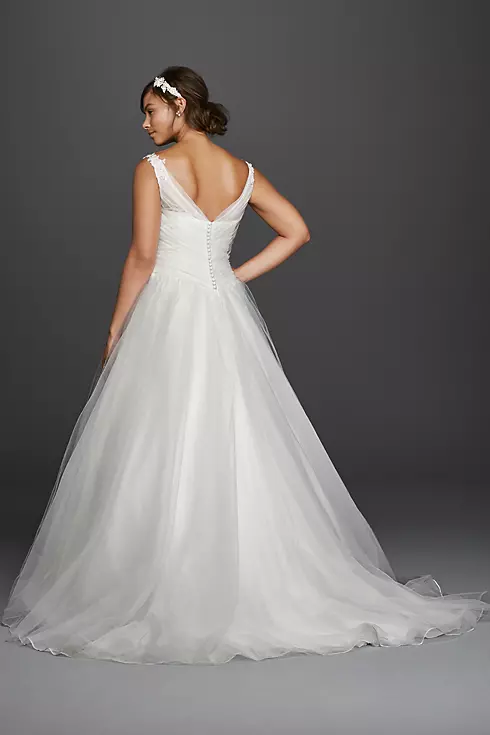 As-Is Plus Size Wedding Dress with Illusion Straps Image 2