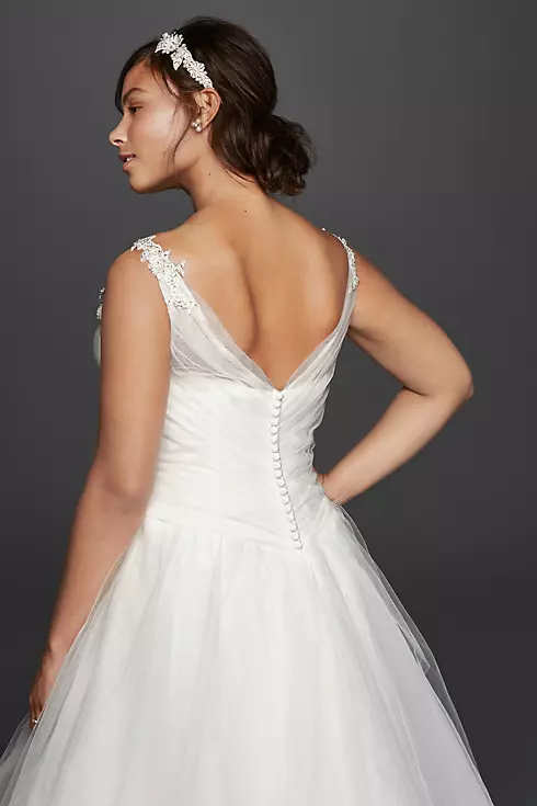 As-Is Plus Size Wedding Dress with Illusion Straps Image 3