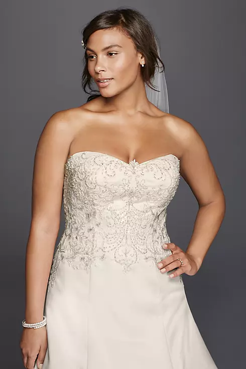 As-Is Strapless A-line Plus Size Wedding Dress Image 3