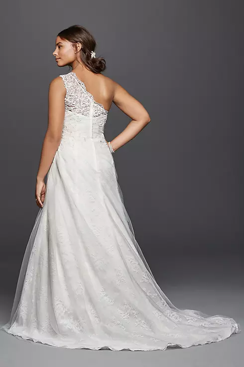 As-Is One Shoulder Tulle Plus Size Wedding Dress Image 2