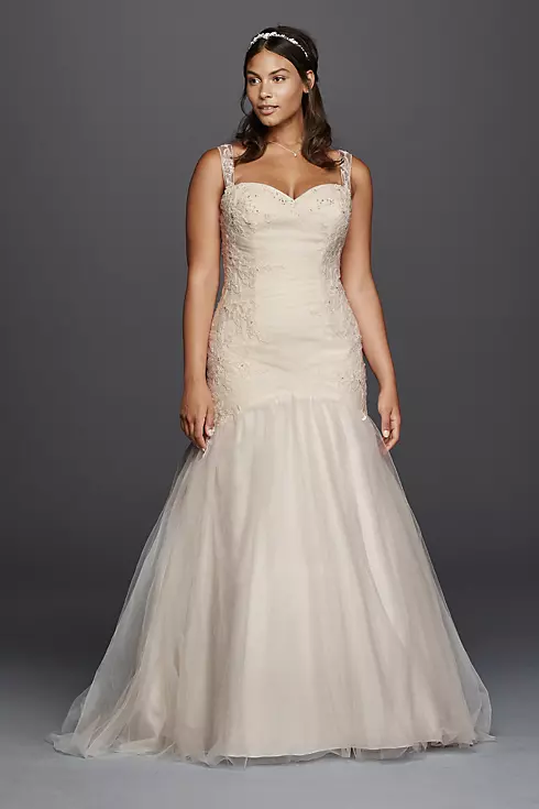 As-Is Plus Size Tulle Trumpet Wedding Dress Image 1