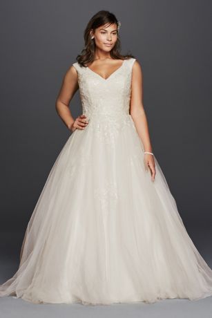 Plus Size Tank Tulle Wedding Dress with Lace | David's Bridal