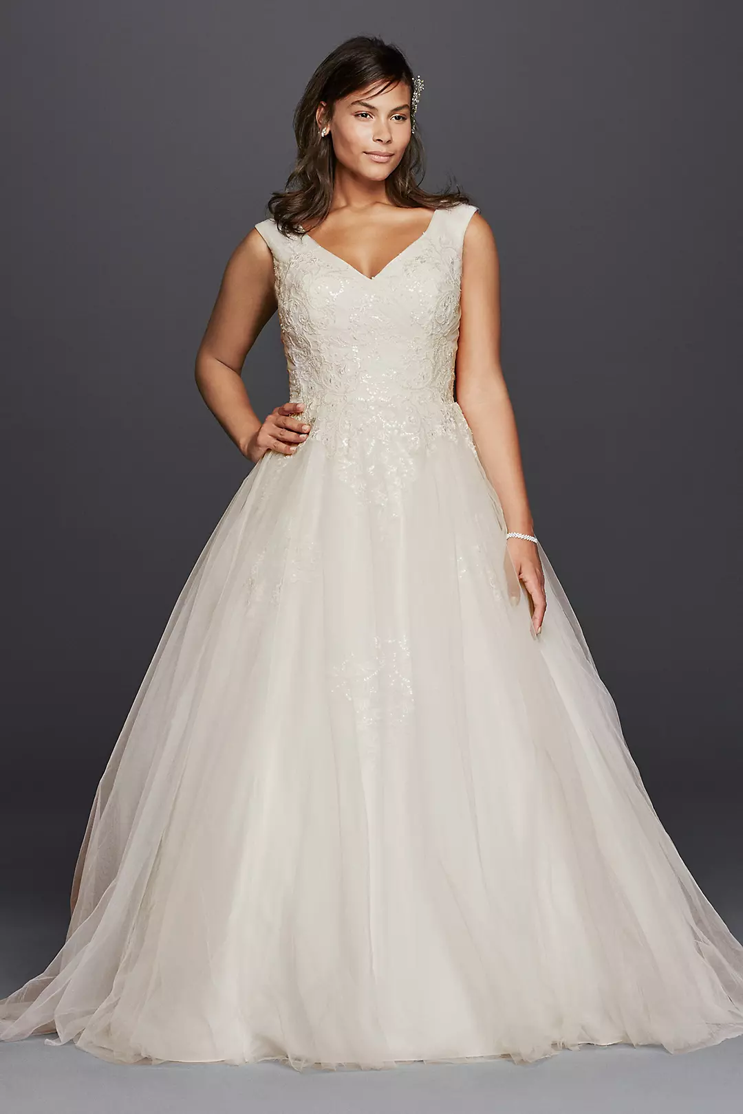 As-Is Plus Size Tank Tulle Wedding Dress Image