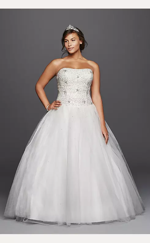 Jewel Beaded Tulle Ball Gown Wedding Dress Image 1