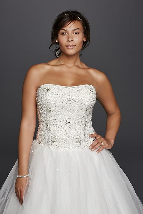 As-Is Jewel Plus Size Wedding Dress with Beading Image 3