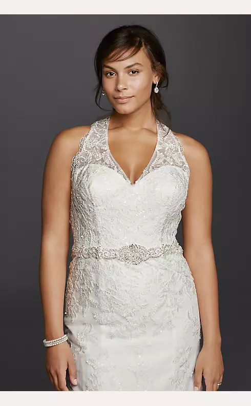 Jewel Lace Wedding Dress with Halter Neckline Image 3