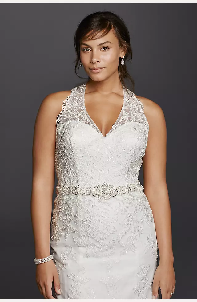Jewel Lace Wedding Dress with Halter Neckline Image 3