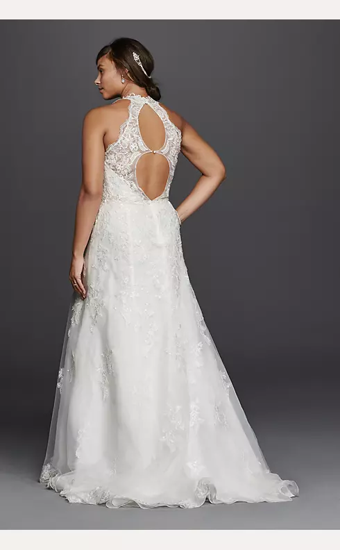 Jewel Lace Wedding Dress with Halter Neckline Image 2