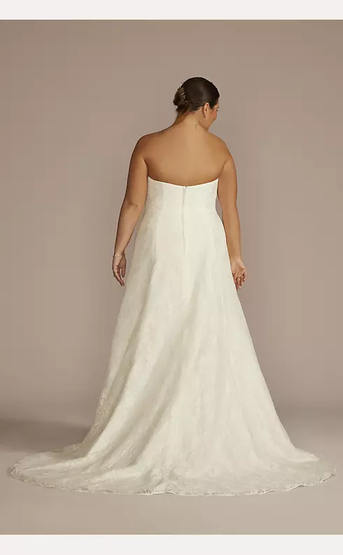 Allover Lace Strapless Sheath Wedding Dress