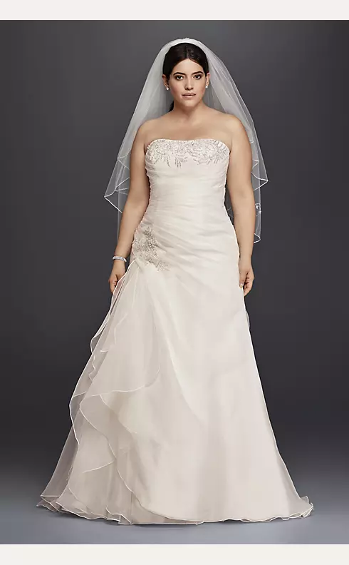 As-Is Organza and Lace Plus Size Wedding Dress Image 1