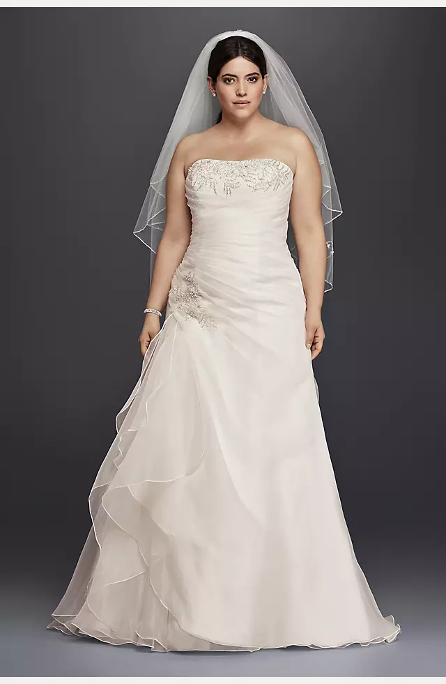 As-Is Organza and Lace Plus Size Wedding Dress Image