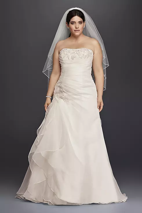 A-Line Wedding Dress with Appliques and Ruching Image 1
