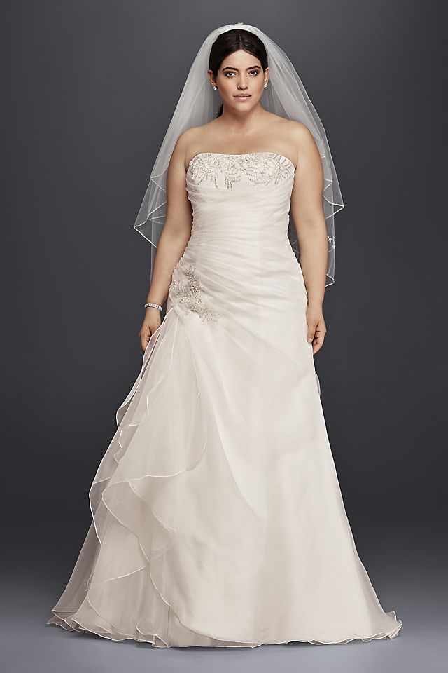 As-Is Organza and Lace Plus Size Wedding Dress Image 1