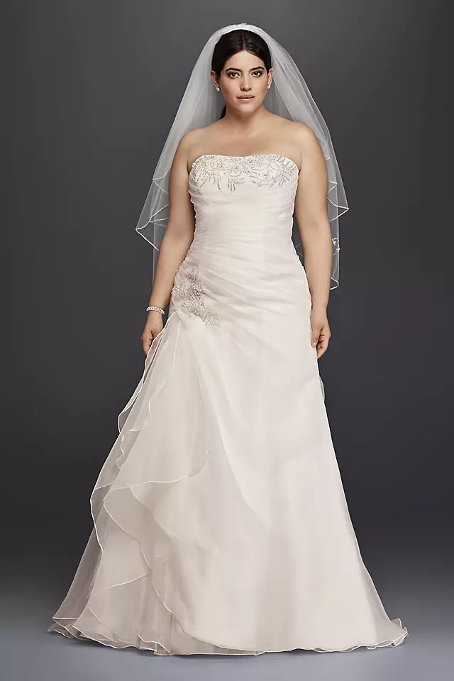 A-Line Wedding Dress with Appliques and Ruching Image