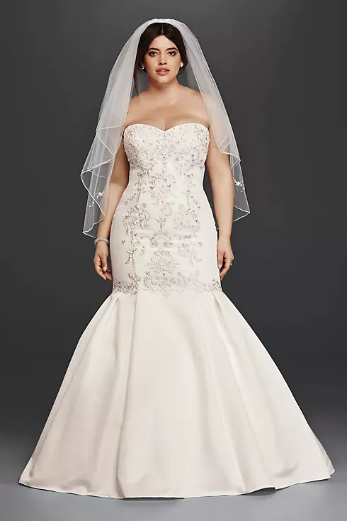 As-Is Satin Plus Size Mermaid Wedding Dress Image 1