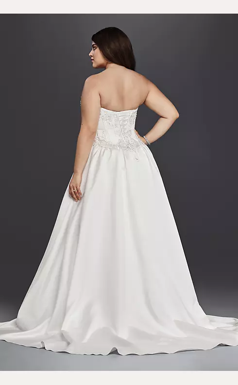 Strapless Satin Plus Size Ball Gown Wedding Dress Image 2