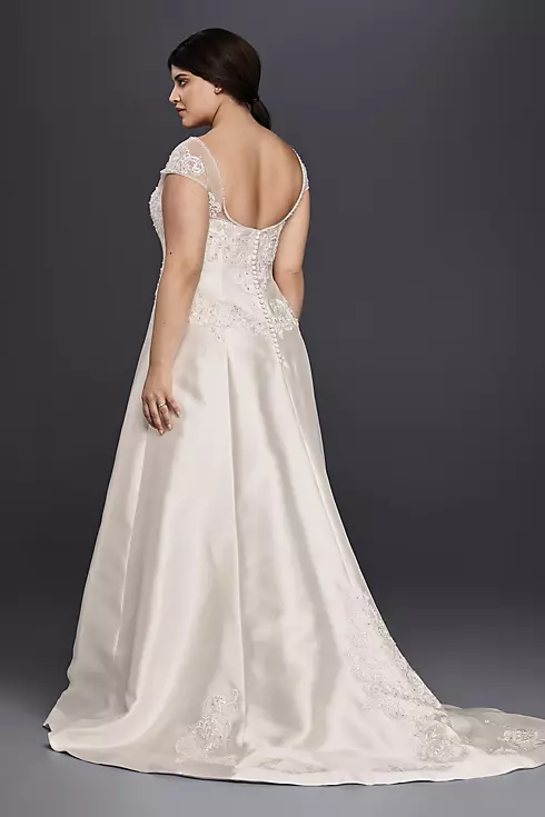 As-Is Cap Sleeve Mikado Plus Size Wedding Dress Image 2