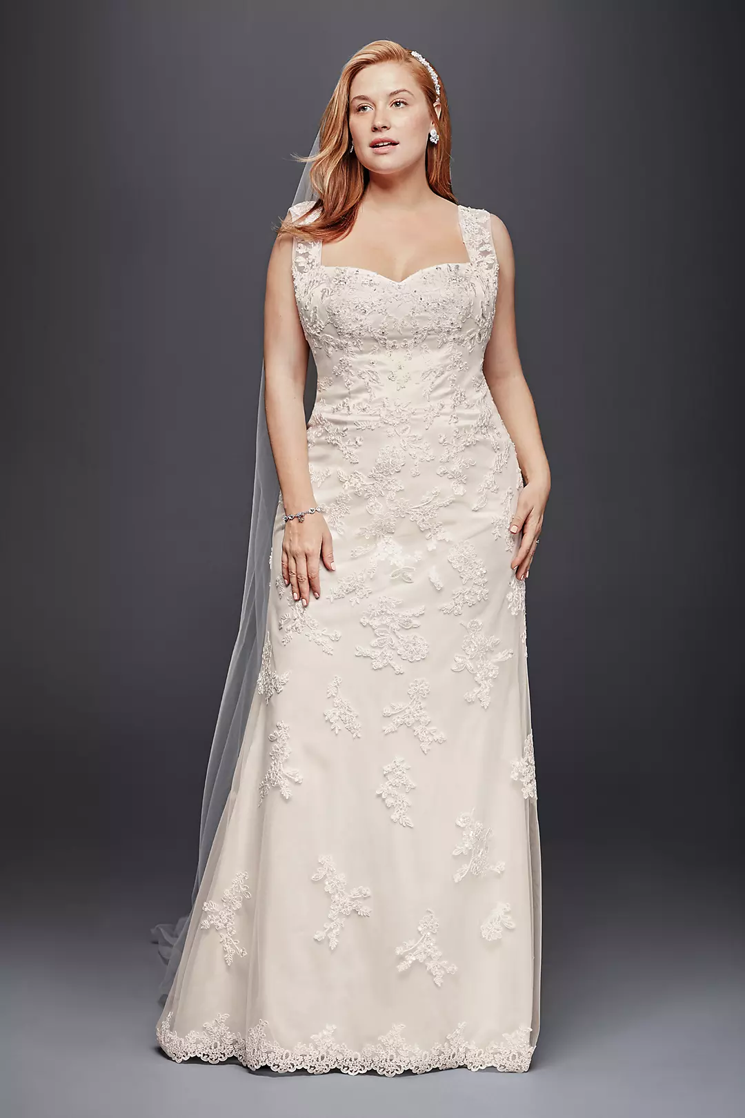 As-Is Sheath Wedding Dress with Tank Straps Image