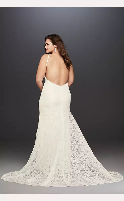 Low- Back Soft Lace Wedding Dress Image 3