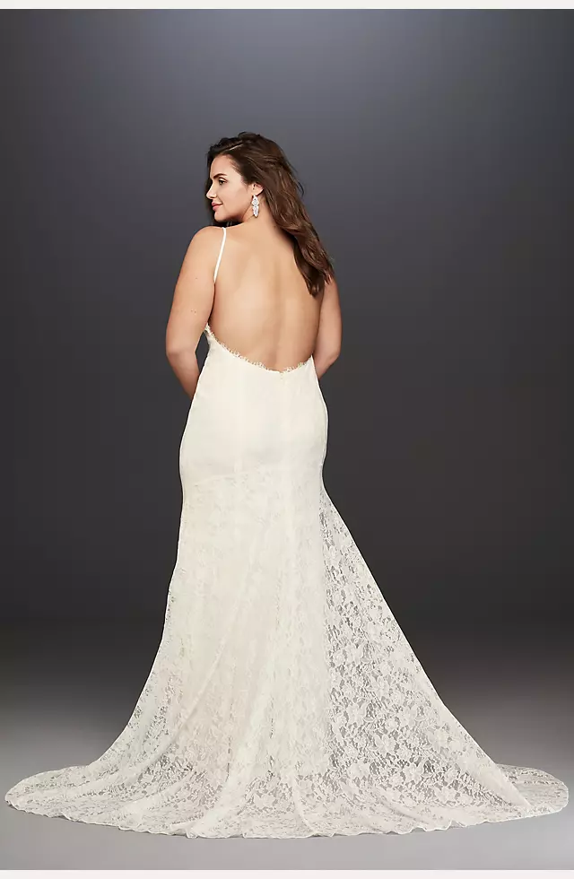 Low- Back Soft Lace Wedding Dress Image 3