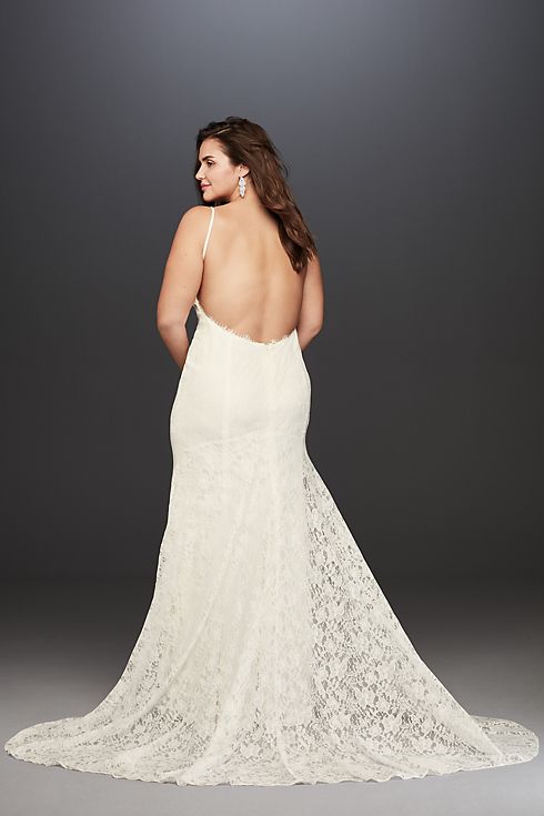 Low- Back Soft Lace Wedding Dress Image 8