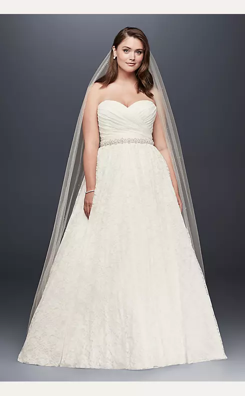Lace Sweetheart Plus Size Ball Gown Wedding Dress Image 1
